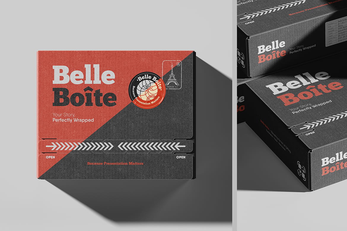 Tear Strip Mailer Kraft Box Mockup
