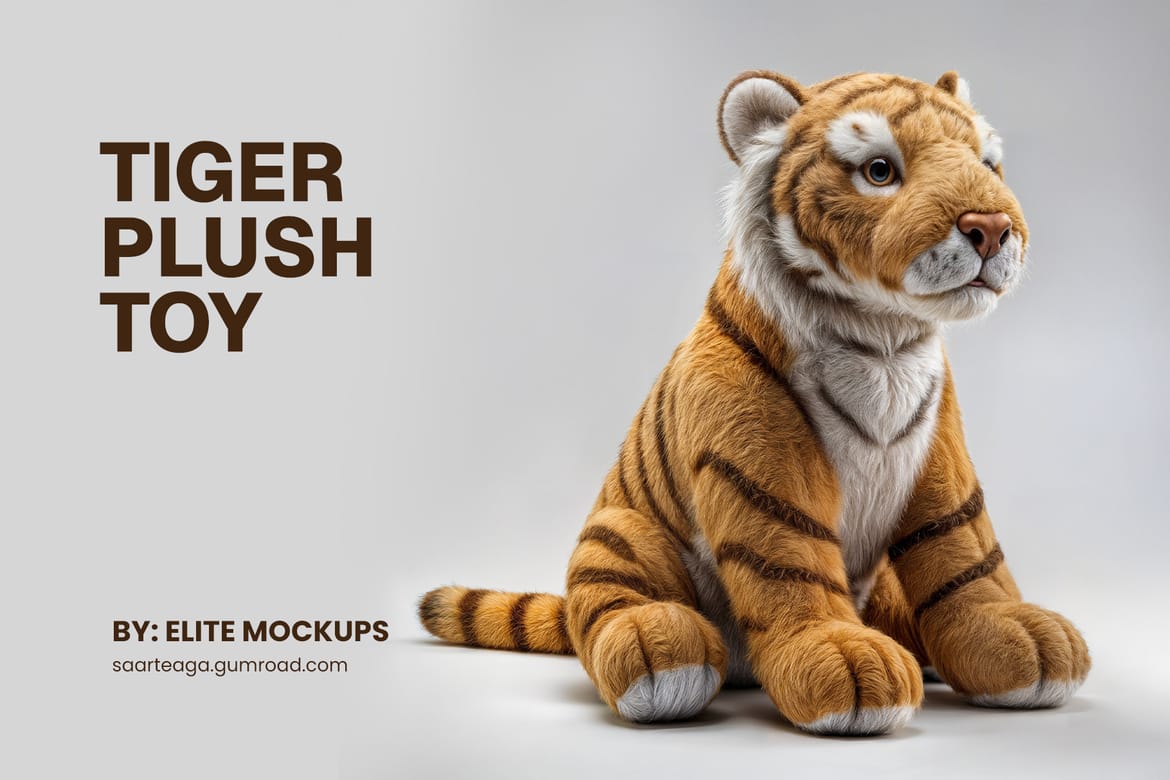 Set of 5 Ultra-Realistic Plush Toy Animals