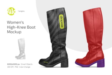 Women’s High-Knee Boot Mockup
