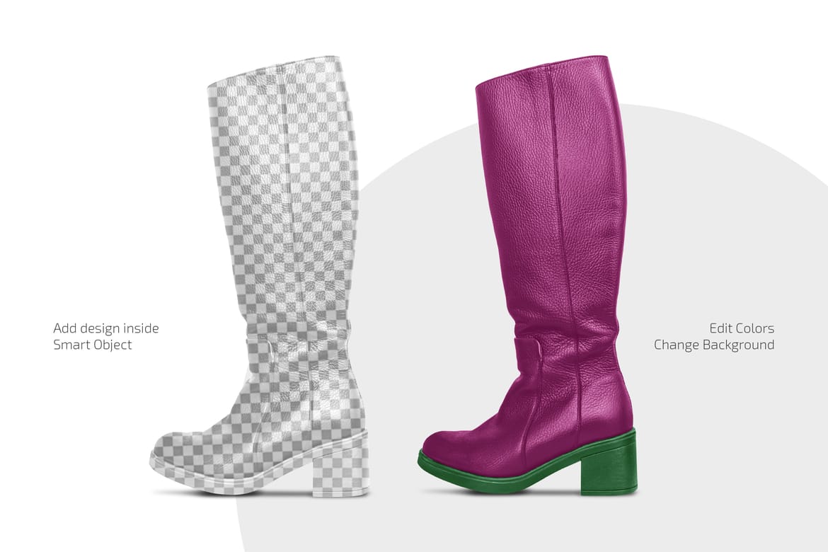 Women’s High-Knee Boot Mockup