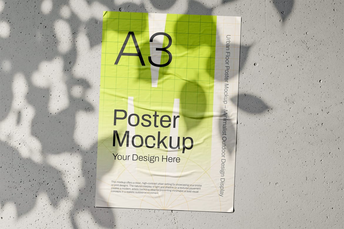 Poster on The Wall Mockup 