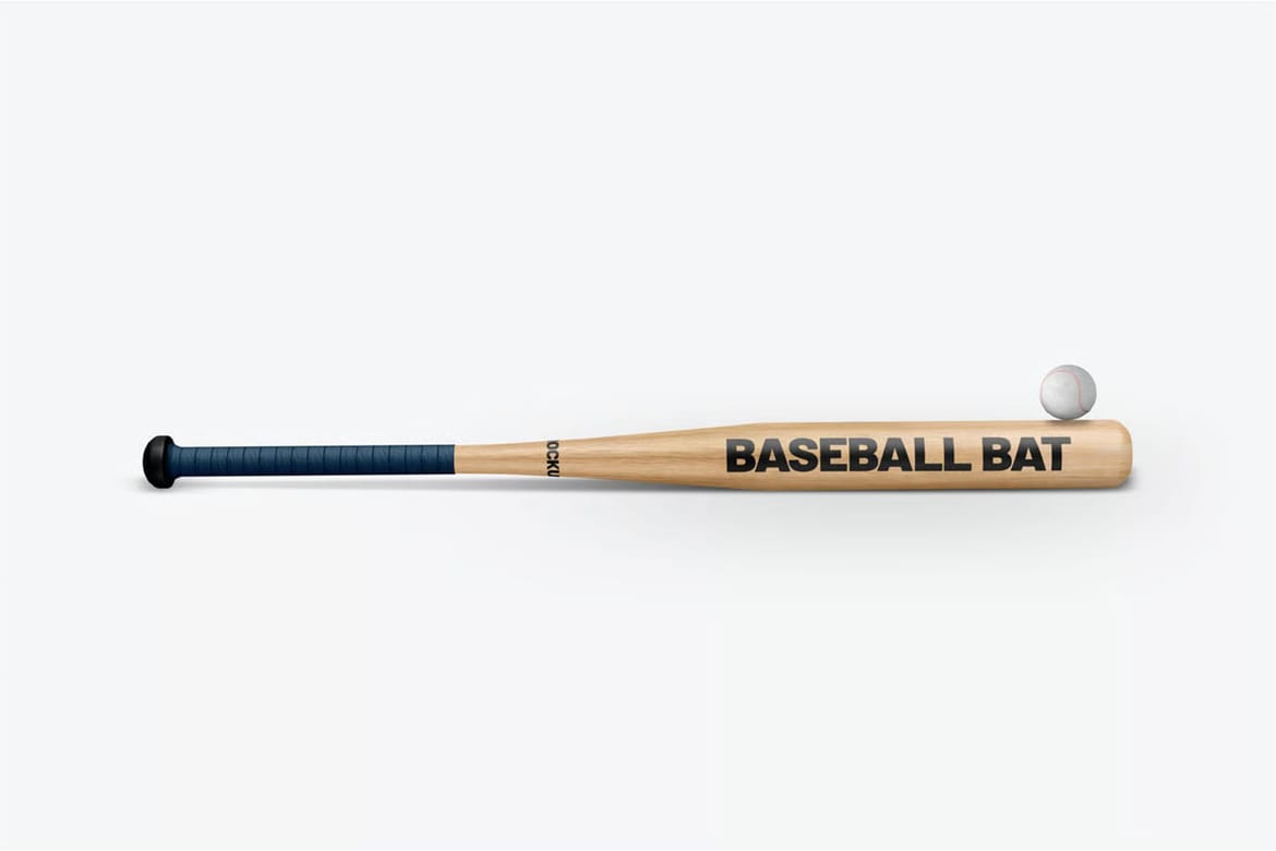 3d baseball bat mockup