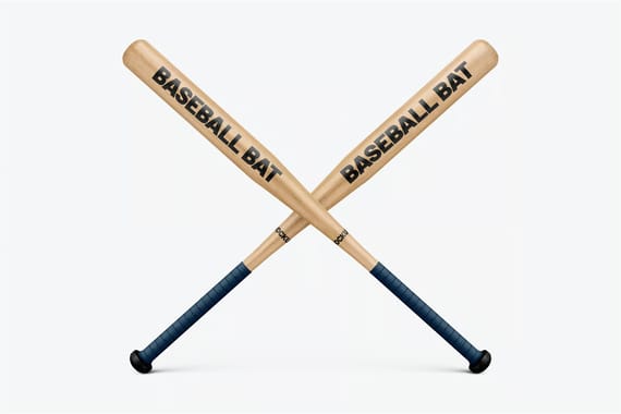 3d baseball bat mockup