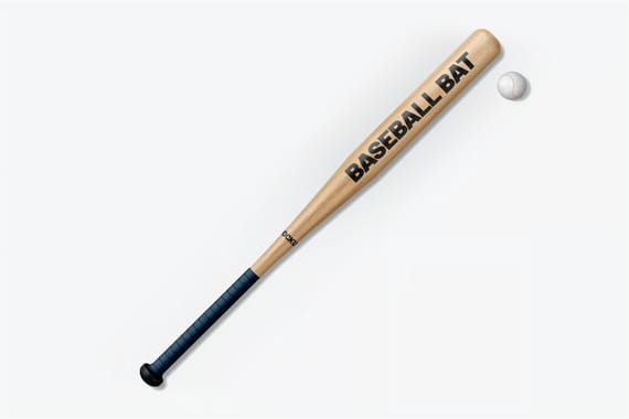 3d baseball bat mockup