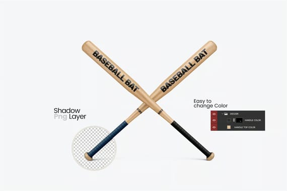 3d baseball bat mockup