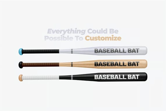 3d baseball bat mockup