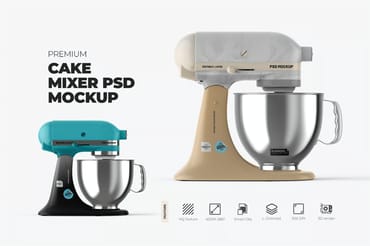 3d immersive electric cake mixer mockup
