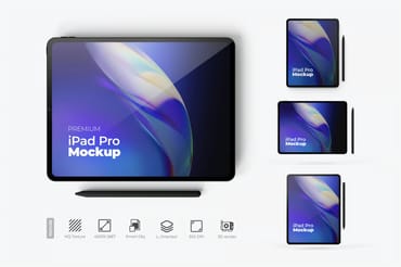 3d render layer oriented ipad device mockup