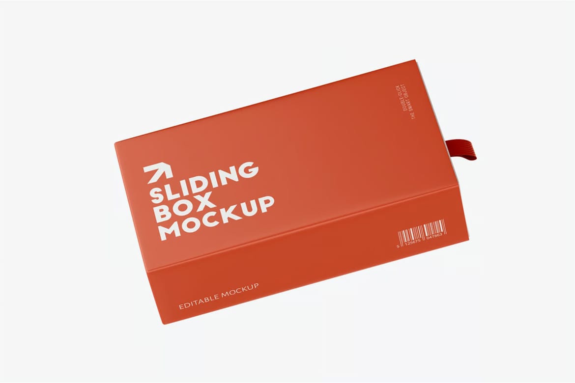 3d sliding box mockup