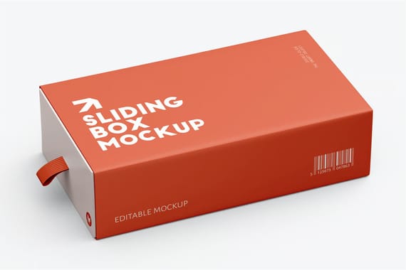 3d sliding box mockup