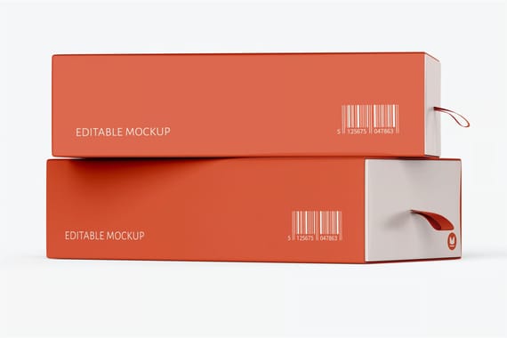 3d sliding box mockup