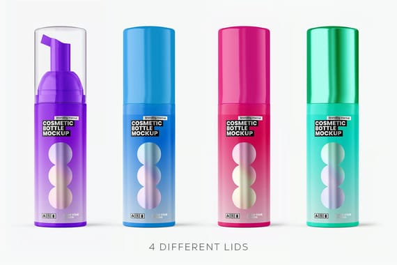 50ml toothpaste mousse cosmetic bottle mockup