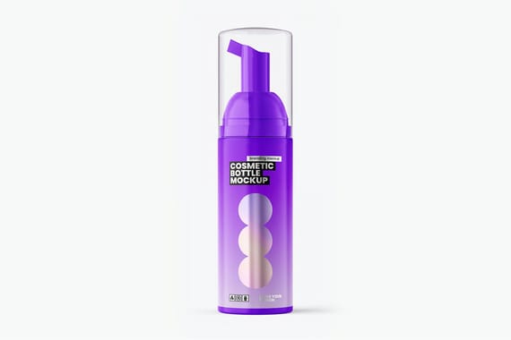 50ml toothpaste mousse cosmetic bottle mockup