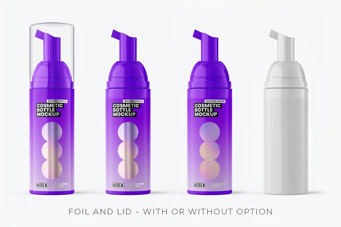 50ml toothpaste mousse cosmetic bottle mockup