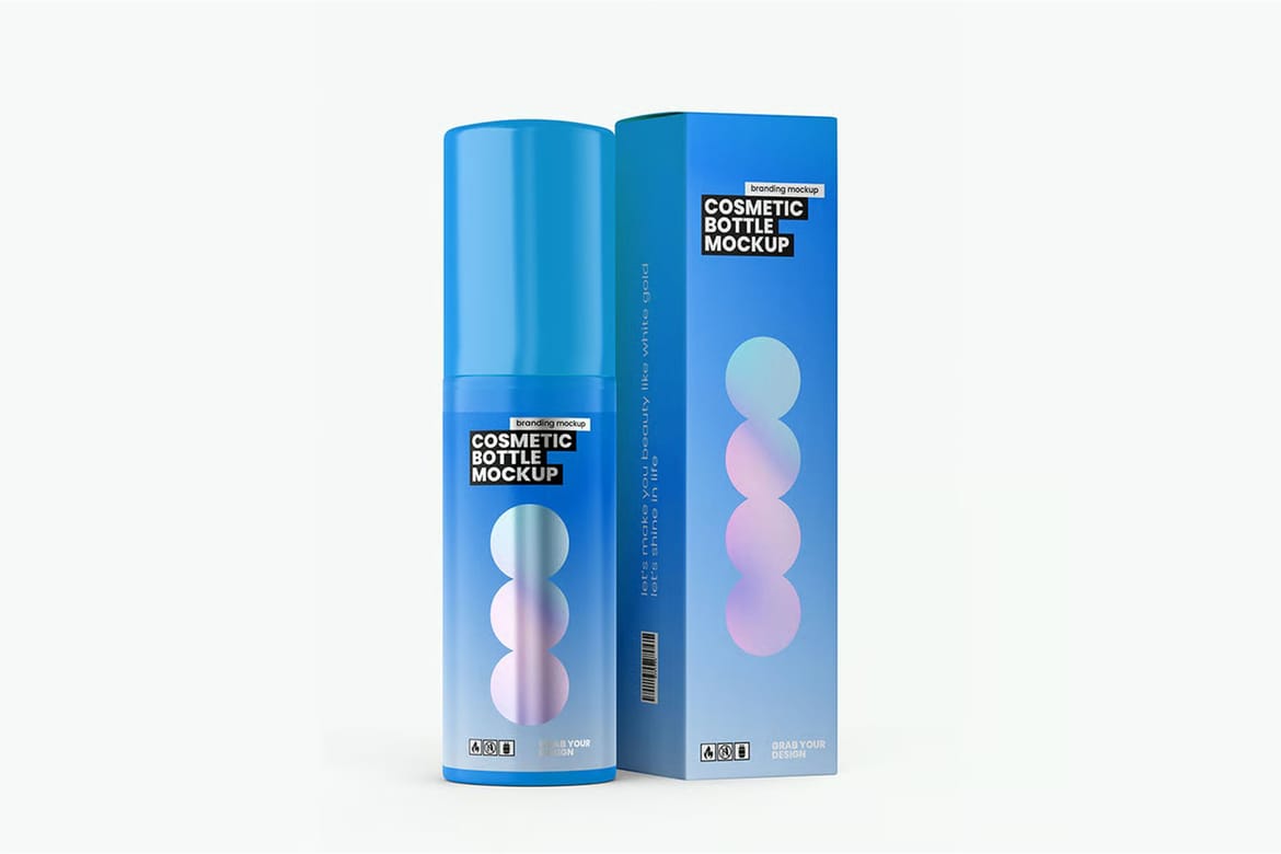 50ml toothpaste mousse cosmetic bottle mockup