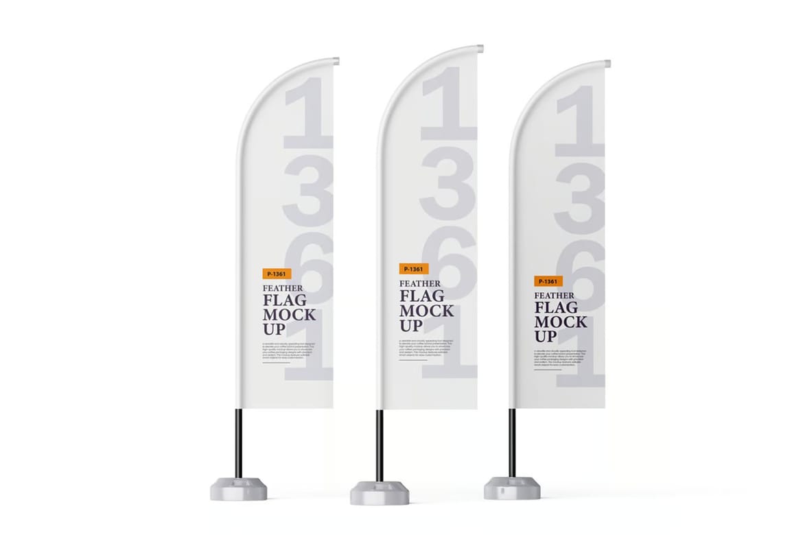 Advertising flag psd mockup for branding