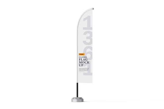 Advertising flag psd mockup for branding