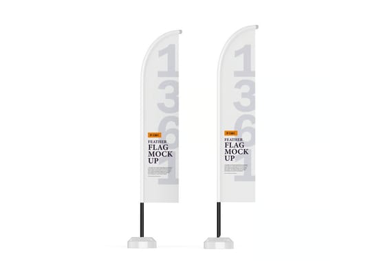 Advertising flag psd mockup for branding