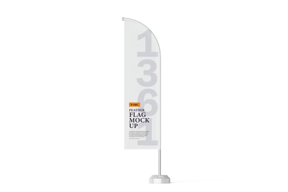 Advertising flag psd mockup for branding