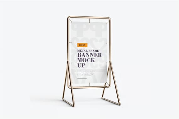 Advertising metal frame banner mockup
