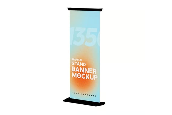 Advertising Stand Banner PSD Mockup