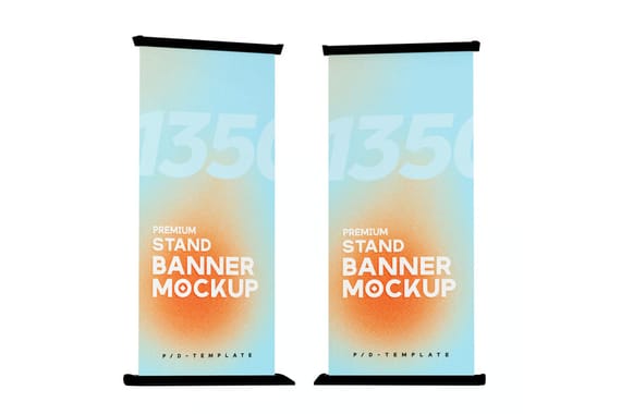 Advertising Stand Banner PSD Mockup
