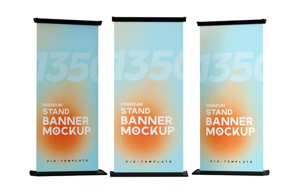 Advertising Stand Banner PSD Mockup