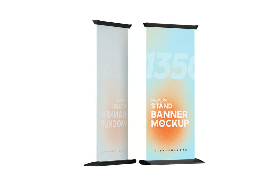 Advertising Stand Banner PSD Mockup