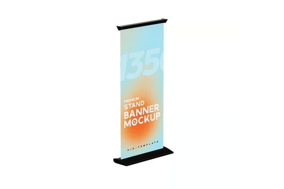 Advertising Stand Banner PSD Mockup
