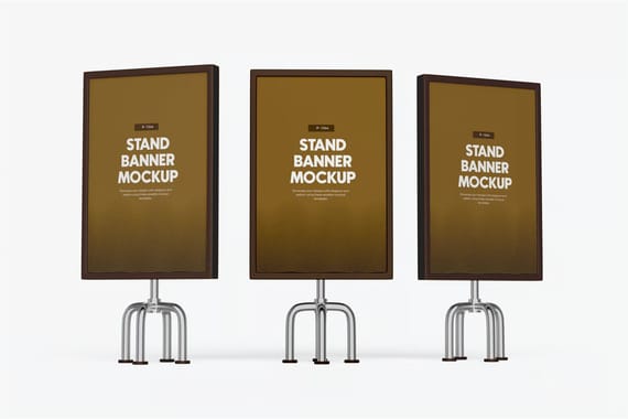 Advertising Stand Banner PSD Mockup