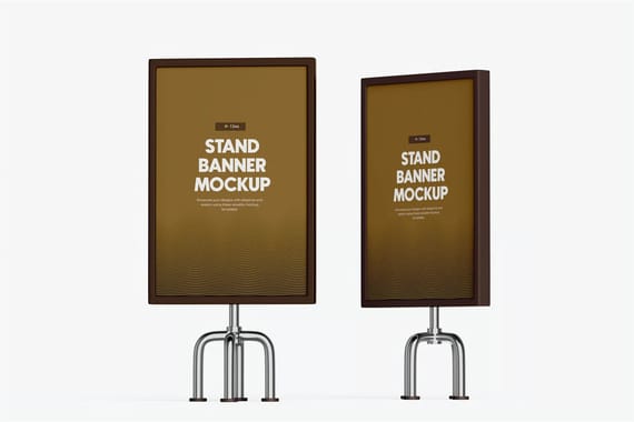 Advertising Stand Banner PSD Mockup