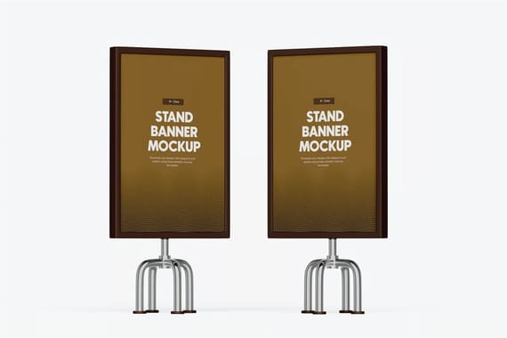 Advertising Stand Banner PSD Mockup
