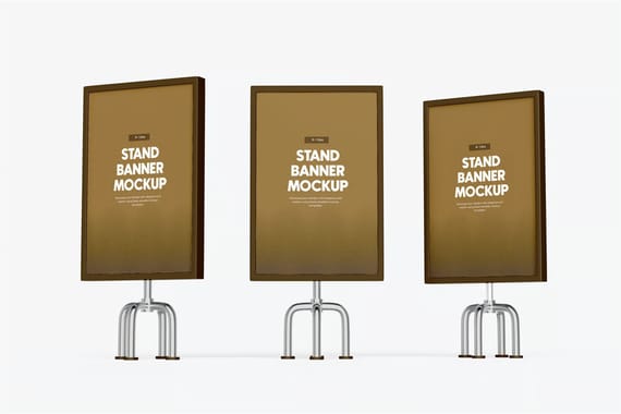 Advertising Stand Banner PSD Mockup