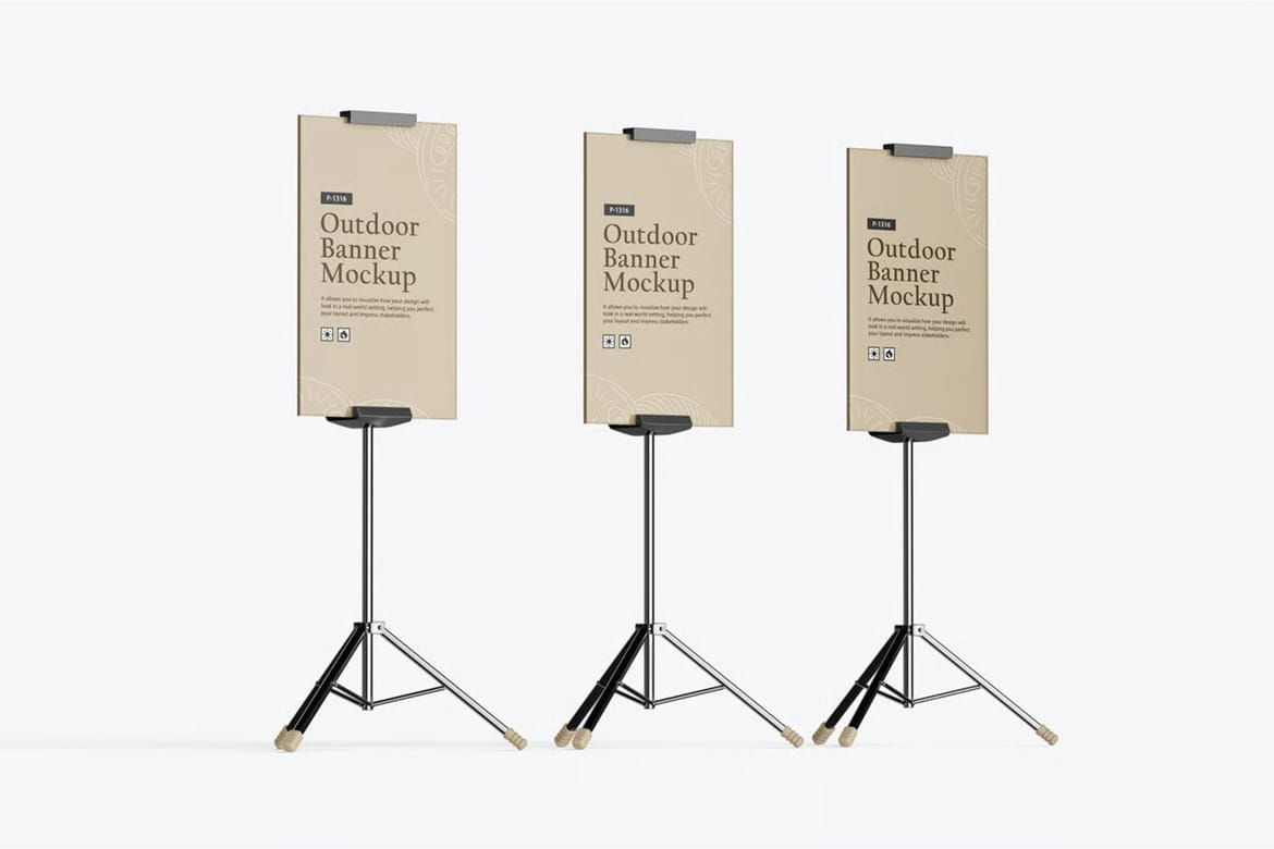 Advertising Stand Banner PSD Mockup
