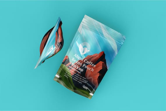 Aluminum Coffee Pouch Pack Mockup