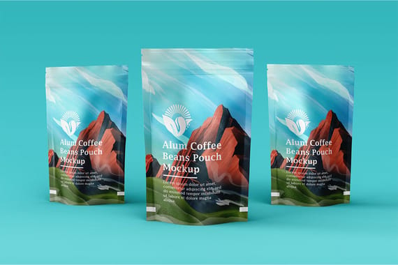 Aluminum Coffee Pouch Pack Mockup