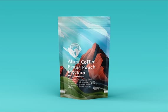 Aluminum Coffee Pouch Pack Mockup