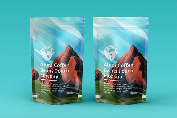 Aluminum Coffee Pouch Pack Mockup
