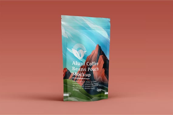 Aluminum Coffee Pouch Pack Mockup