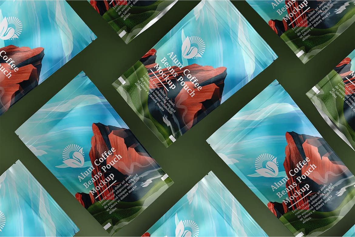 Aluminum Coffee Pouch Pack Mockup