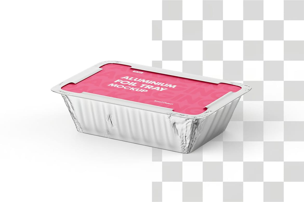Aluminum Food Tray Container Mockup