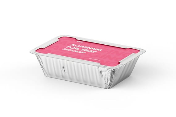 Aluminum Food Tray Container Mockup