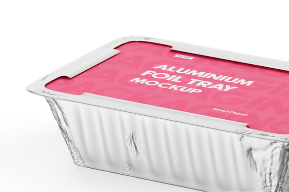 Aluminum Food Tray Container Mockup