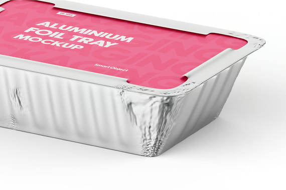 Aluminum Food Tray Container Mockup