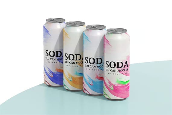 Tin Soda Can Mockup for Cold Drinks