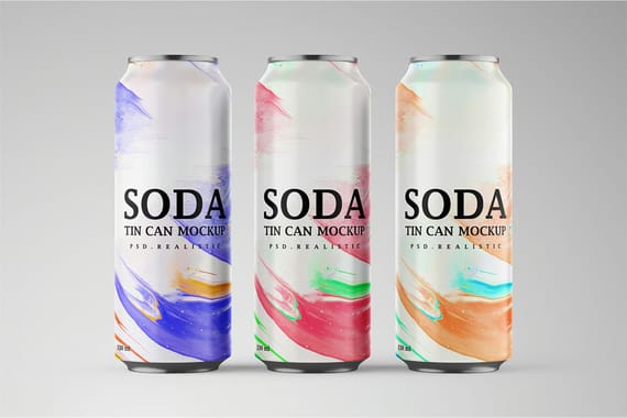Tin Soda Can Mockup for Cold Drinks