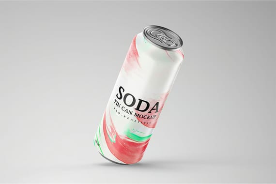 Tin Soda Can Mockup for Cold Drinks