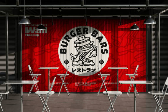 Restaurant Wall Mockup