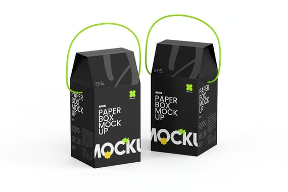 Box With Handle Mockup