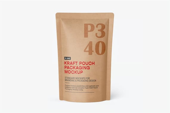 Kraft Pouch Packaging Mockup